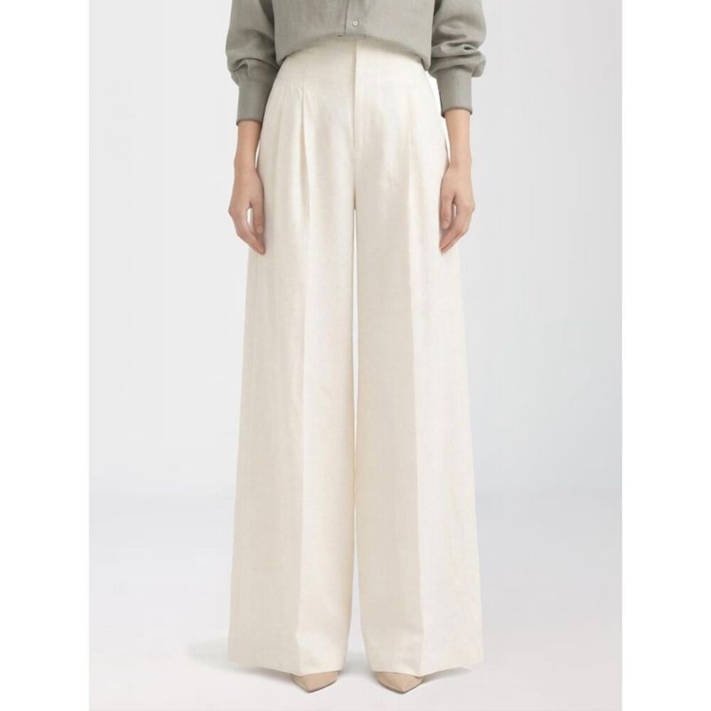 Brunello Cucinelli Women Brunello Cucinelli Linen Blend Wide-Leg Trousers
